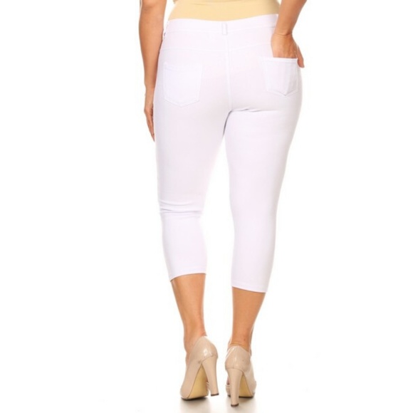 Women's Jeggings Pants Capri Stretchy Skinny PLUS - Picture 3 of 7